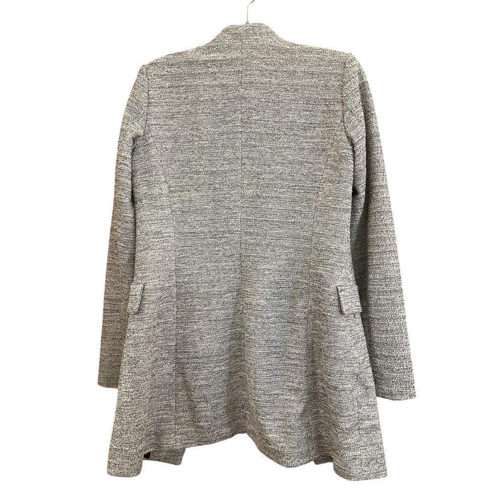 Dex The Suit Shop New York Grey Tweed Asymmetrical Snap Front Blazer XS Classic - Picture 2 of 10